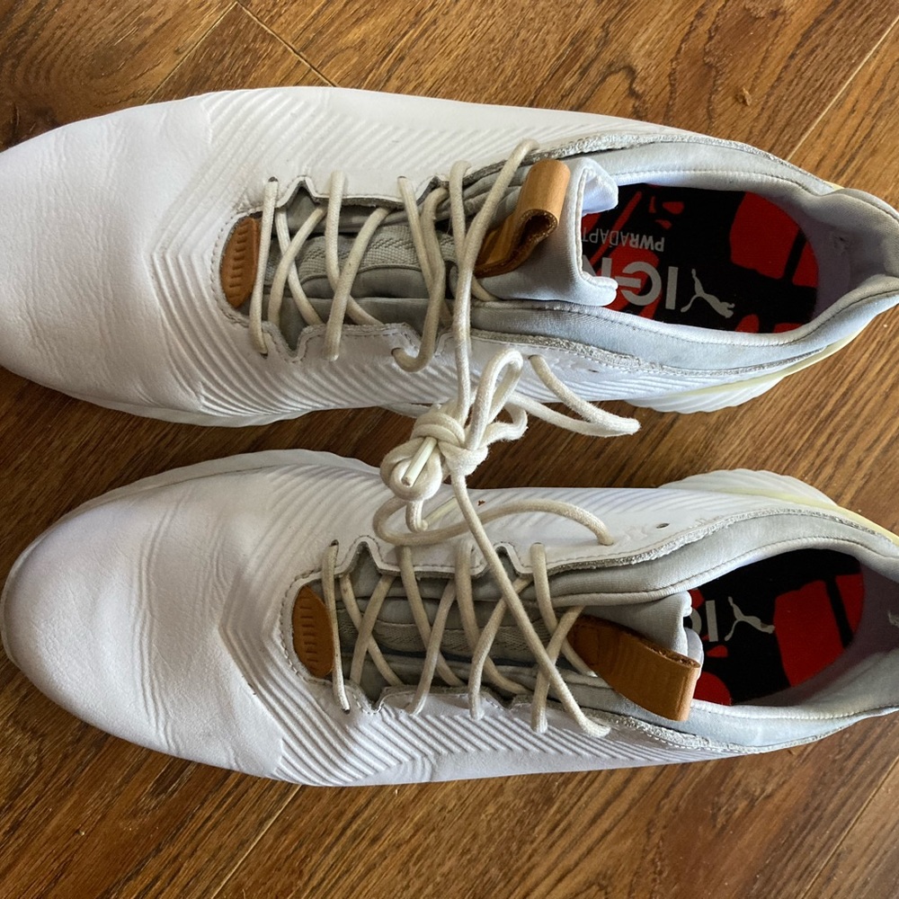 Puma mens Ignite golf shoes white leather size 9.5